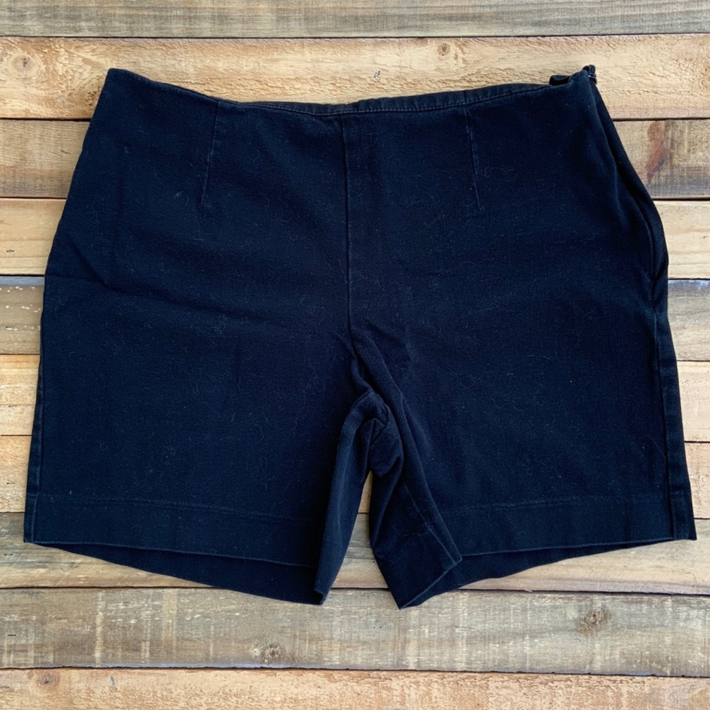 Boston Proper Stretch Twill Black Shorts Size 10 Side Zipper